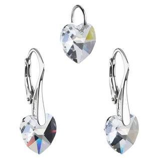 EG3046-CR Sada náušnic a přívěšku se srdíčky Crystals from Swarovski® Crystal