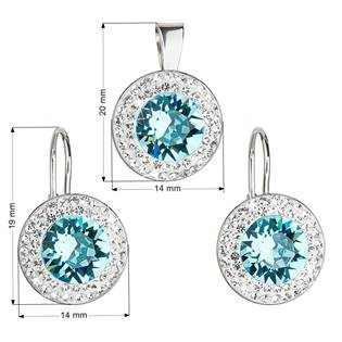 EG3049-AQ Sada náušnic a přívěšku s kameny Crystals from Swarovski® Aquamarie