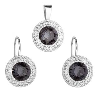 EG3049-GR Stříbrná souprava šperků Crystals from Swarovski® Grey