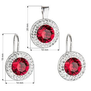 EG3049-SI Sada náušnic a přívěšku s kameny Crystals from Swarovski® Siam