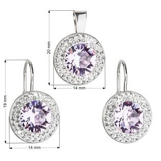 EG3049-VI Sada náušnic a přívěšku s kameny Crystals from Swarovski® Violet