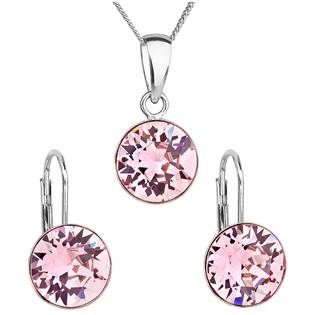 EG3054-RO Sada stříbrných šperků s kameny Crystals from Swarovski® Rose