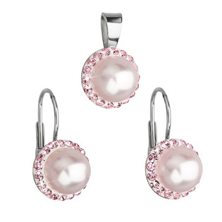 EG3068-RO Sada šperků s perlami Crystals from Swarovski® Rose