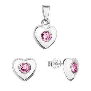 EG3197-RO Sada šperků s krystaly Swarovski náušnice a přívěsek
