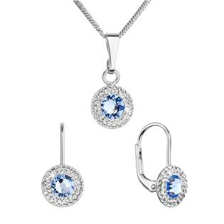 EG3202-LS Sada šperků s krystaly Swarovski náušnice a přívěsek, Light Sapphire
