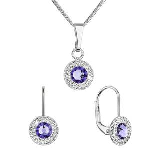EG3202-TZ Sada šperků s krystaly Swarovski náušnice a přívěsek, Tanzanite