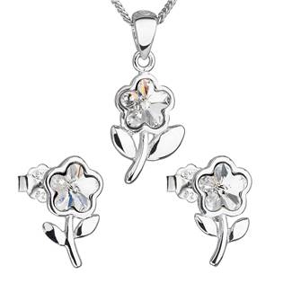 EG3204-CR Sada šperků s krystaly Swarovski náušnice, řetízek a přívěsek