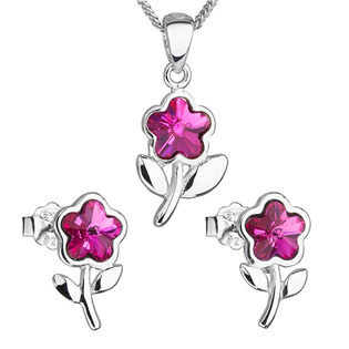 EG3204-F Sada šperků s krystaly Swarovski, Fuchsia
