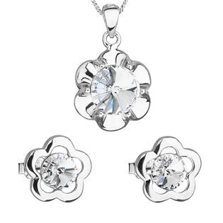 EG3205-CR Sada šperků s krystaly Swarovski náušnice, řetízek a přívěsek