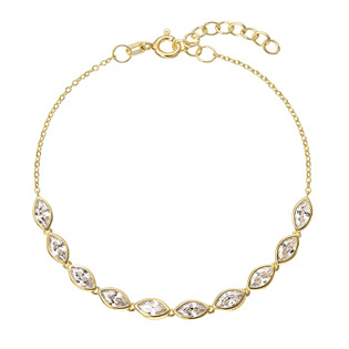 EG3608-GD Pozlacený stříbrný náramek se zirkony