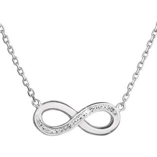 EG4005-CR Stříbrný náhrdelník nekonečno s krystaly Crystals from Swarovski® Crystal