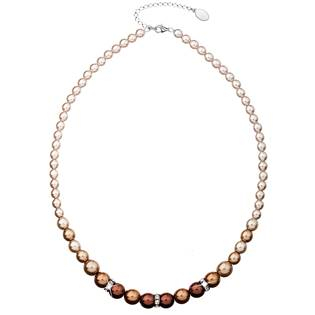 EG4029 Hnědý perlový náhrdelník Crystals from Swarovski®