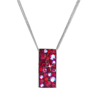 EG4257-CH Stříbrný náhrdelník se Swarovski krystaly, Cherry