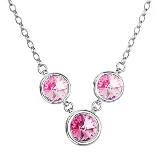 EG4262-LR Stříbrný náhrdelník se Swarovski krystaly, Light Rose