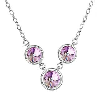 EG4262-VL Stříbrný náhrdelník se Swarovski krystaly, Vitrail Light