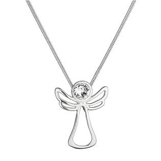 EG4276 Stříbrný náhrdelník anděl se Swarovski krystalem
