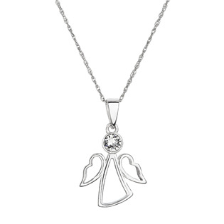 EG4290 Stříbrný náhrdelník anděl se Swarovski krystalem