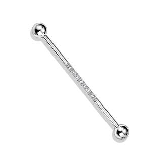 ID01036-C Industrial piercing s kamínky, barva: čirá