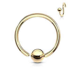 K1002GD-12103 Piercing - kruh zlacený, kulička 3 mm