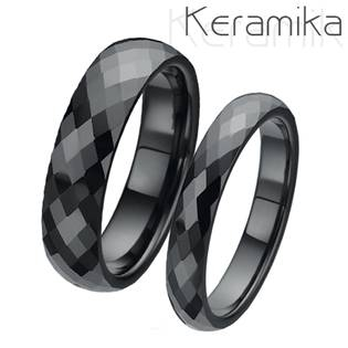 KM1002-4.KM1002-6 KM1002 Keramické snubní prsteny šíře 4mm + 6mm - pár