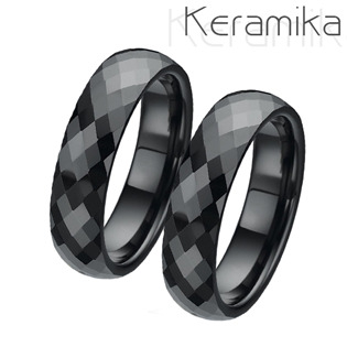 KM1002-6 KM1002 Keramické snubní prsteny šíře 6mm - pár
