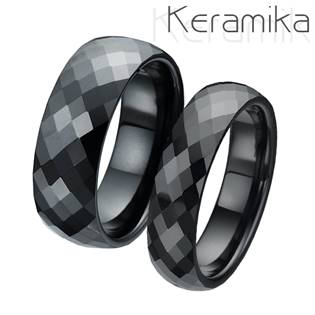KM1002-6, KM1002-8 KM1002 Keramické snubní prsteny šíře 6mm + 8mm - pár