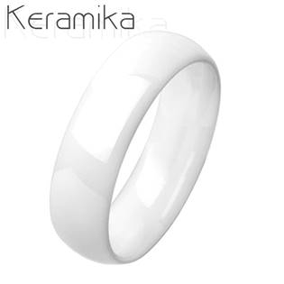 KM1013-6-46 KM1013-6 Dámský keramický prsten bílý, šíře 6 mm