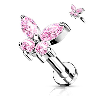 LB0023P-1208 Labreta /  helix / tragus piercing -  motýlek