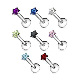 LB01124-C Piercing do brady labreta - hvězda 3 mm