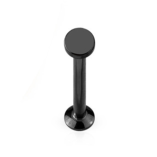 LB1029K-12063 Černý piercing do brady - labreta 1,2 x 6 mm, kolečko 3 mm