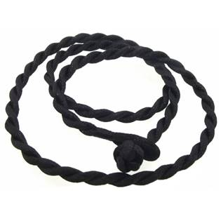 LR1134 Hedvábná kroucená šňůrka na krk černá, tl. 3 mm