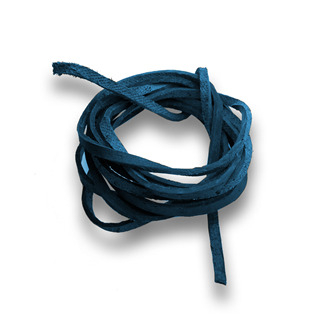 LR9000-04 Řezaná kožená šňůrka azurová modrá, tl. 2 mm, délka 100 cm