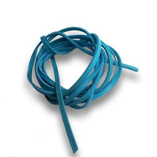 LR9000-20 Řezaná kožená šňůrka tyrkysová, tl. 2 mm, délka 100 cm