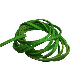 LR9000-21 Řezaná kožená šňůrka hráškově zelená, tl. 2 mm, délka 100 cm