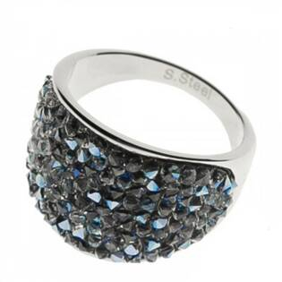 LV1001-BLU-56 Ocelový prsten s krystaly Crystals from Swarovski®, BLUELIZED