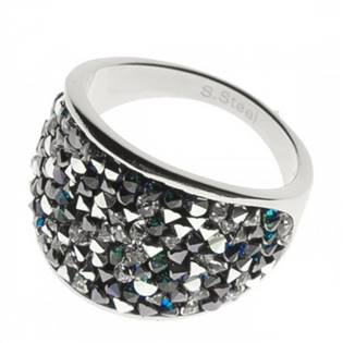 LV1001-BPE-53 Ocelový prsten s krystaly Swarovski®, BERMUDA BLUE PEPPER