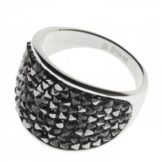 LV1001-GME-56 Ocelový prsten s krystaly Crystals from Swarovski®, GREY METALISEÉ