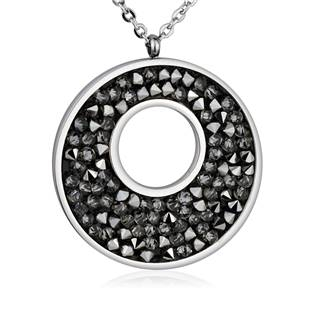 LV5001-GME Ocelový náhrdelník s krystaly Crystals from Swarovski®, GREY METALISEÉ