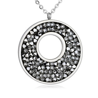 LV5001-MAL Ocelový náhrdelník s krystaly Crystals from Swarovski® MINT ALABASTER