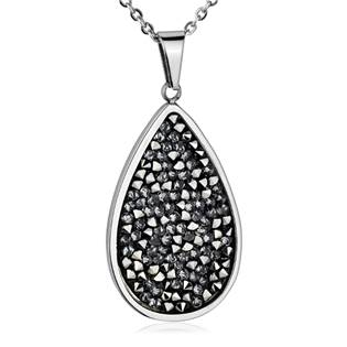 LV5004-GME Ocelový náhrdelník s krystaly Crystals from Swarovski®, GREY METALISEÉ