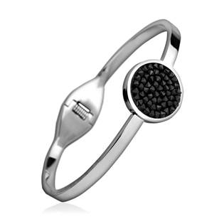 LV7001-JET Ocelový náramek s krystaly Crystals from Swarovski® BLACK JET