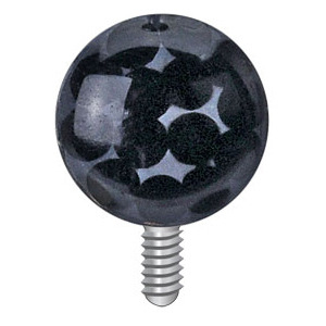 MD01003-K Microdermal - ozdobná část kulička - černé zirkony, 4 mm