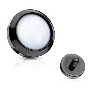 MD01027-K Černý microdermal - ozdobná část - průměr 4 mm, barva bílá