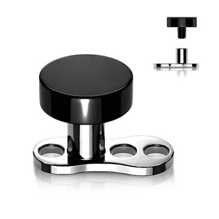 MD027-K Kompletní microdermal piercing 1,2 mm - placka černá