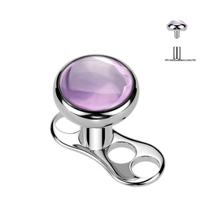 MD046 Kompletní microdermal piercing TITAN, ametyst