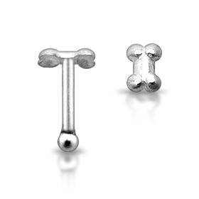 N01024 Stříbrný piercing do nosu - kostička