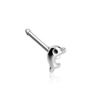 N01085 Stříbrný piercing do nosu - delfín