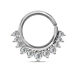 N01171-C Septum piercing do nosu/ucha kruh s čirými zirkony