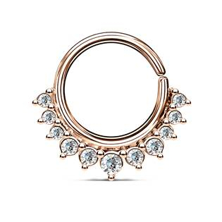 N01171-RD Septum piercing do nosu/ucha kruh s čirými zirkony