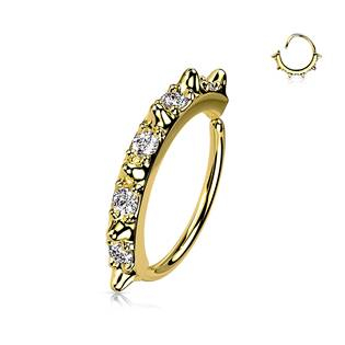 N0169-GD Zlacený septum piercing do nosu/ucha kruh